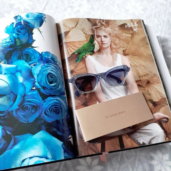 NWOT Burberry blue glitter square cat eye sunglasses - Picture 4 of 14